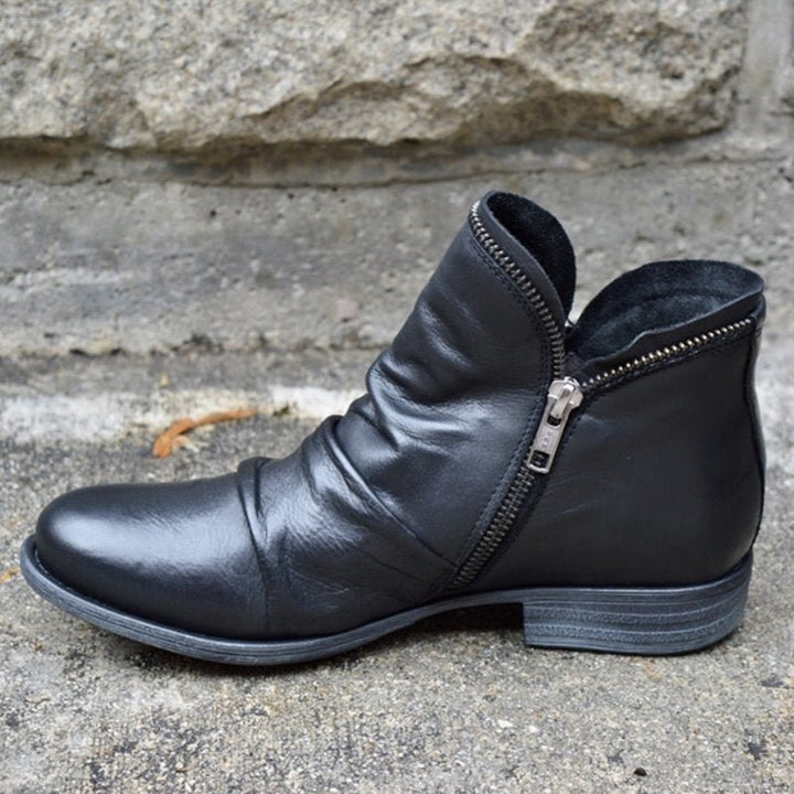Kamila | Women's autumn vintage short boots | Zipper closure 2