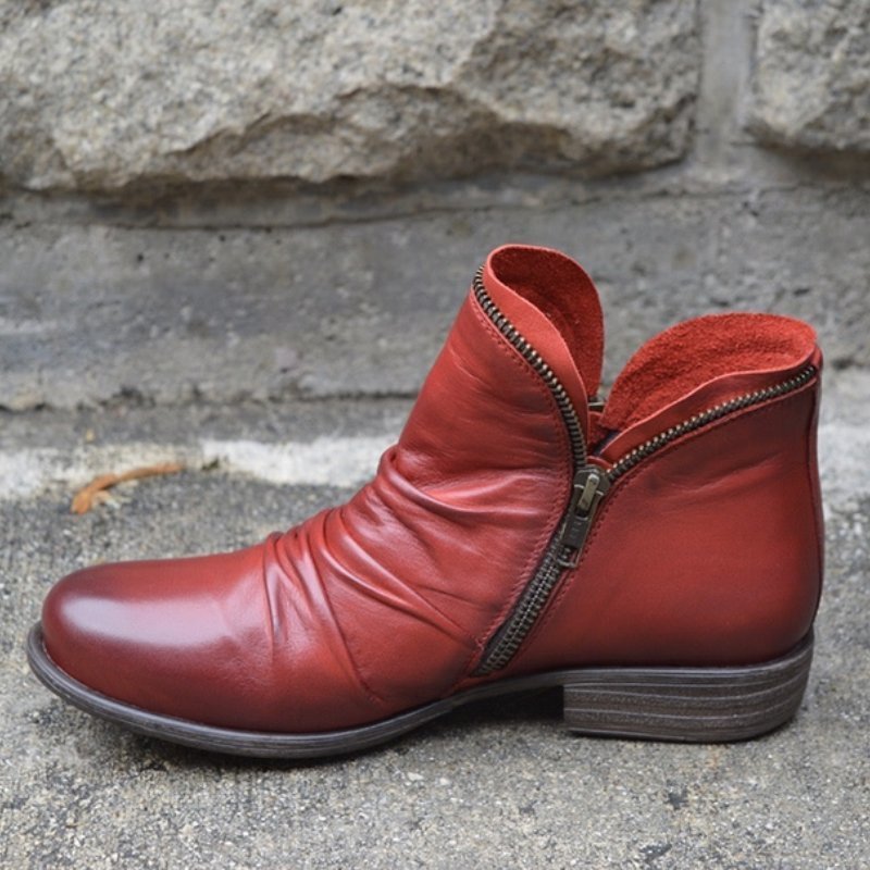 Kamila | Women's autumn vintage short boots | Zipper closure 4