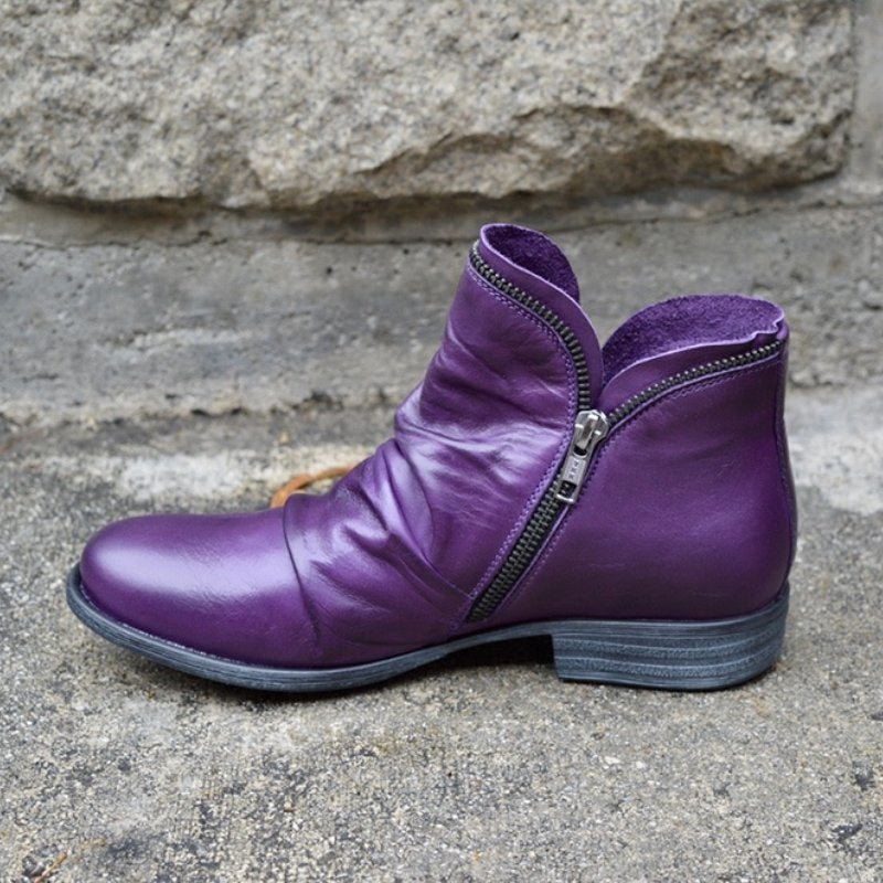 Kamila | Women's autumn vintage short boots | Zipper closure 5