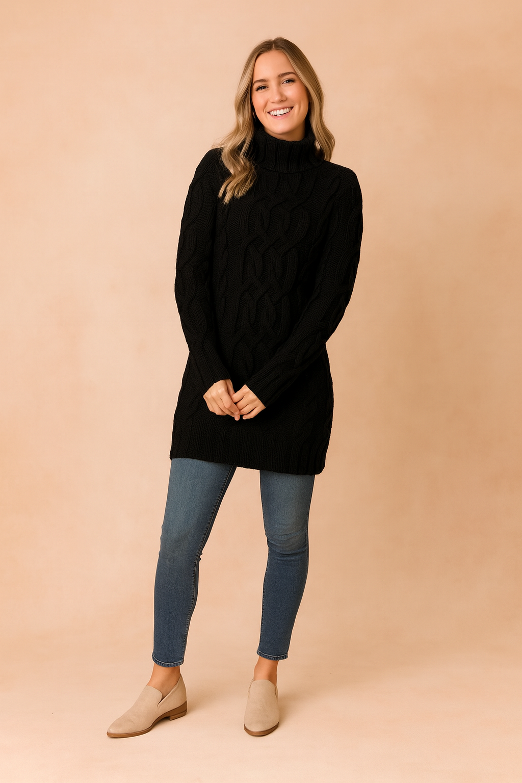 Karolina | Cable-knit turtleneck sweater 2