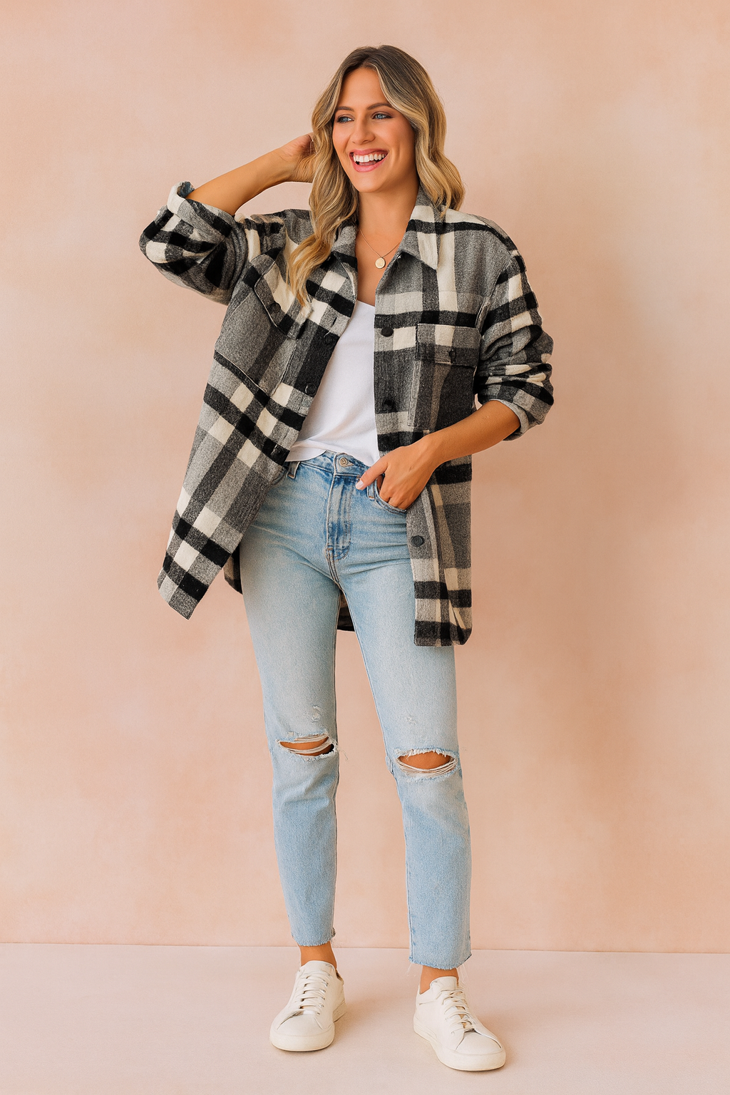 Karolina | Oversized checkered jacket 0