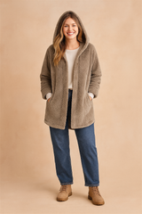 Katarina | Long Winter Jacket with Buttons and Hood 2