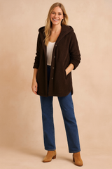 Katarina | Long Winter Jacket with Buttons and Hood 3