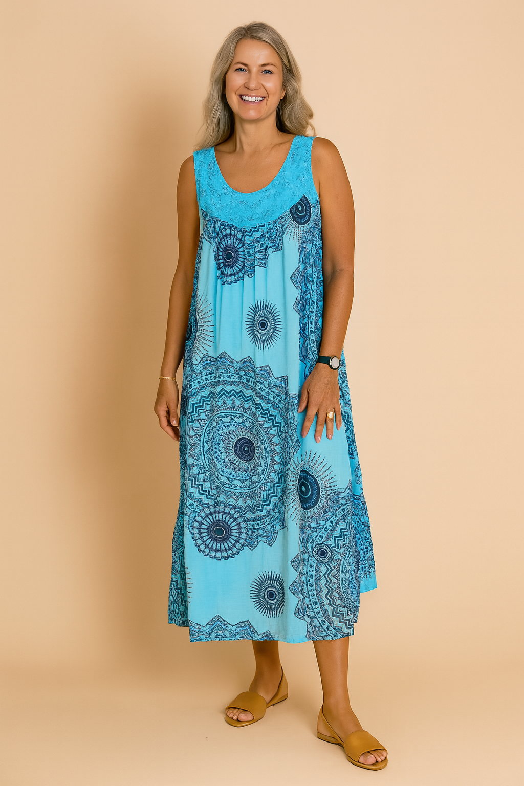 Katarzyna | Airy Dress with Openwork Top 4