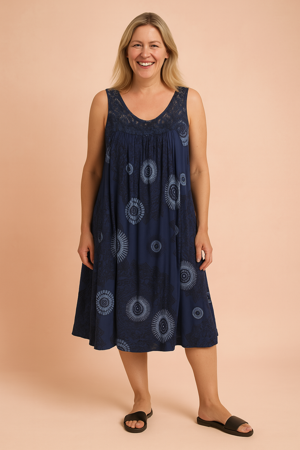 Katarzyna | Airy Dress with Openwork Top 5
