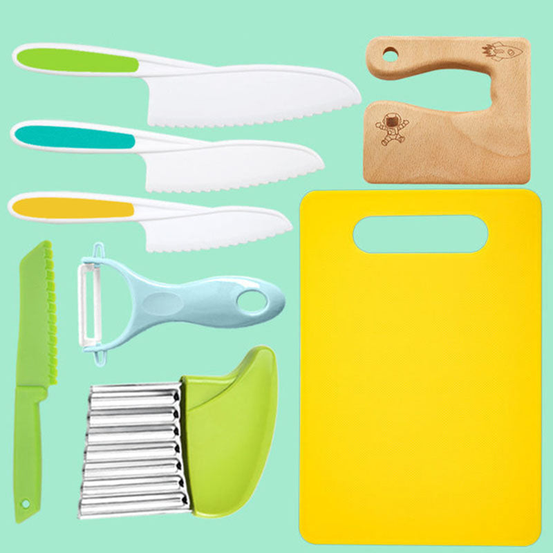 Kids 8-Piece Cooking Set – Child-Safe Knives and BPA-Free Kitchen Tools with Fun Accessories 0