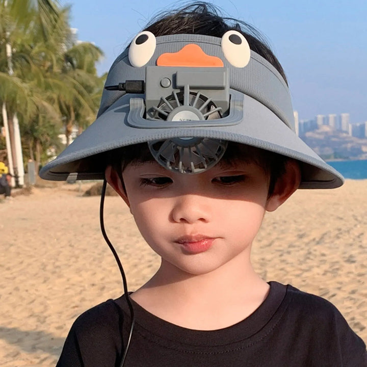 Kids Sun Visor Hat with Cooling Fan Hat 1