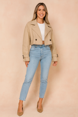 Kinga | Short trench coat with belt 1