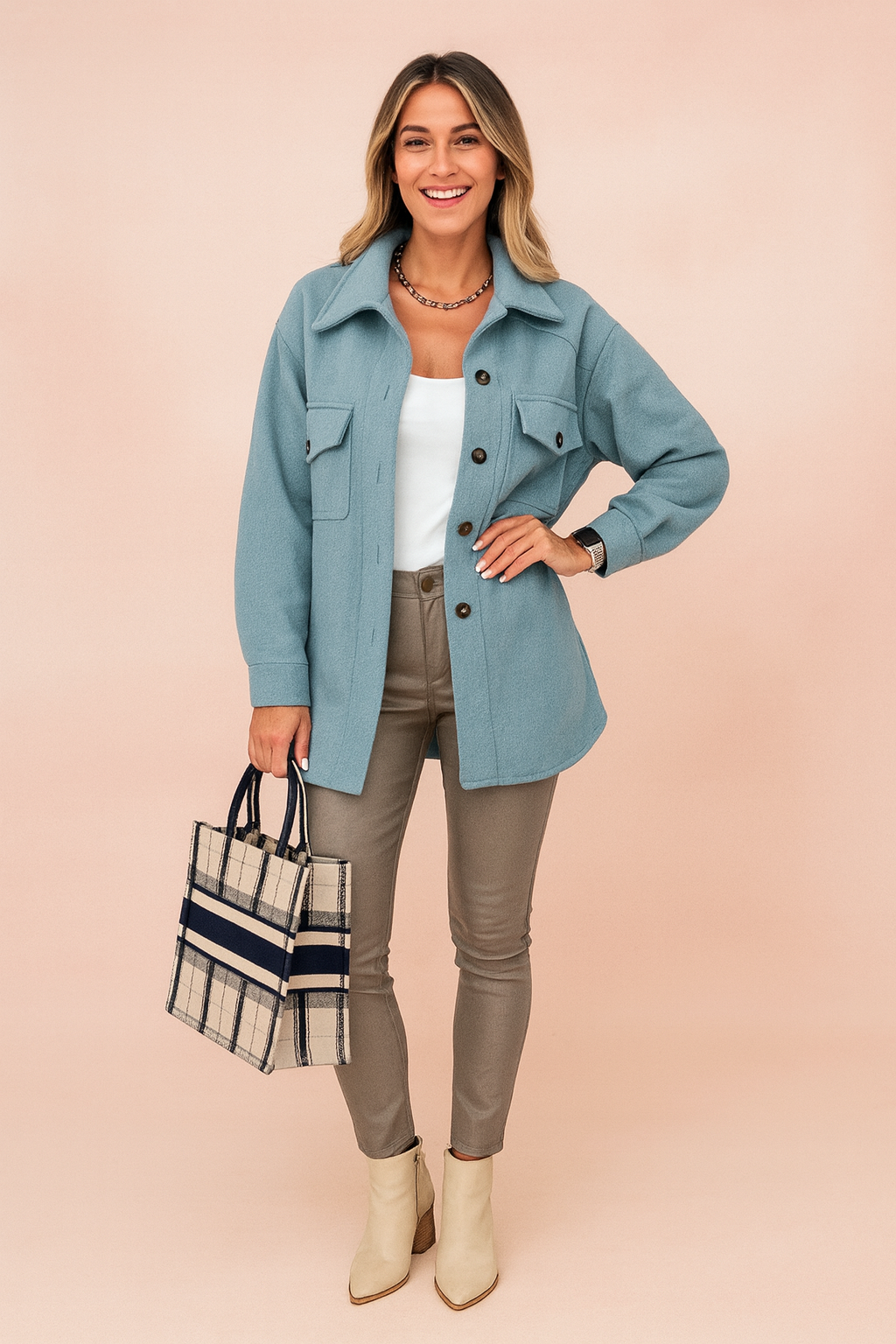 Klaudia | Shirt jacket with belt 2