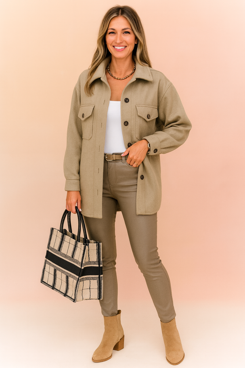 Klaudia | Shirt jacket with belt 4