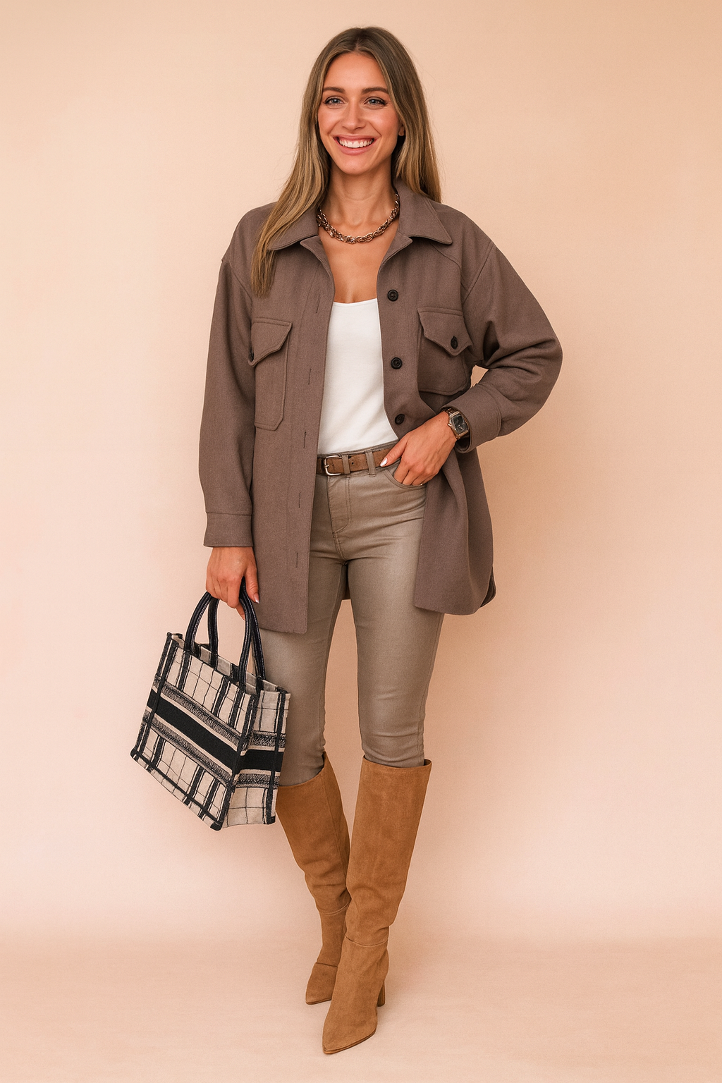 Klaudia | Shirt jacket with belt 6