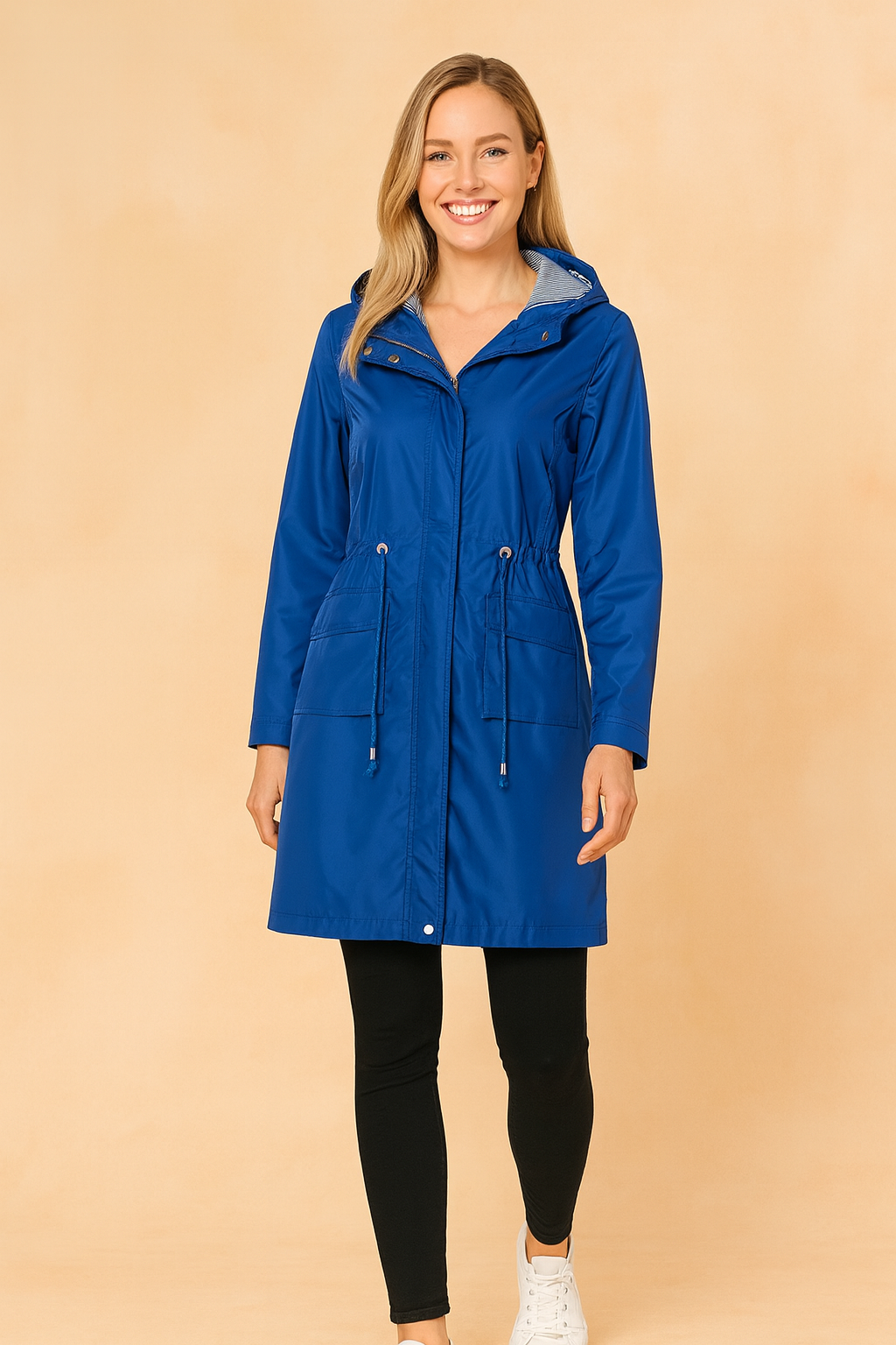 Klaudia | Stylish long jacket with a hood 0