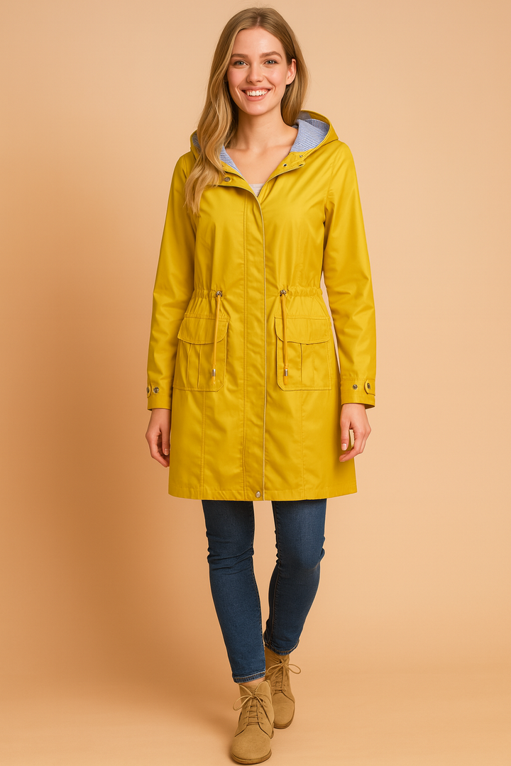Klaudia | Stylish long jacket with a hood 1
