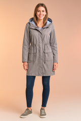 Klaudia | Stylish long jacket with a hood 2