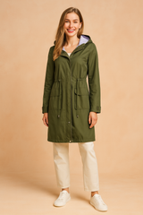 Klaudia | Stylish long jacket with a hood 3
