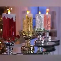 LED Christmas Candles Rechargeable With Glitter 1