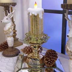 LED Christmas Candles Rechargeable With Glitter 3