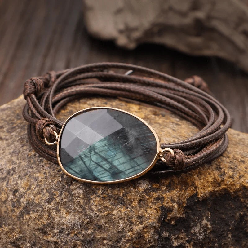 Labradorit-Seil-Wickelarmband – Lunaria 2