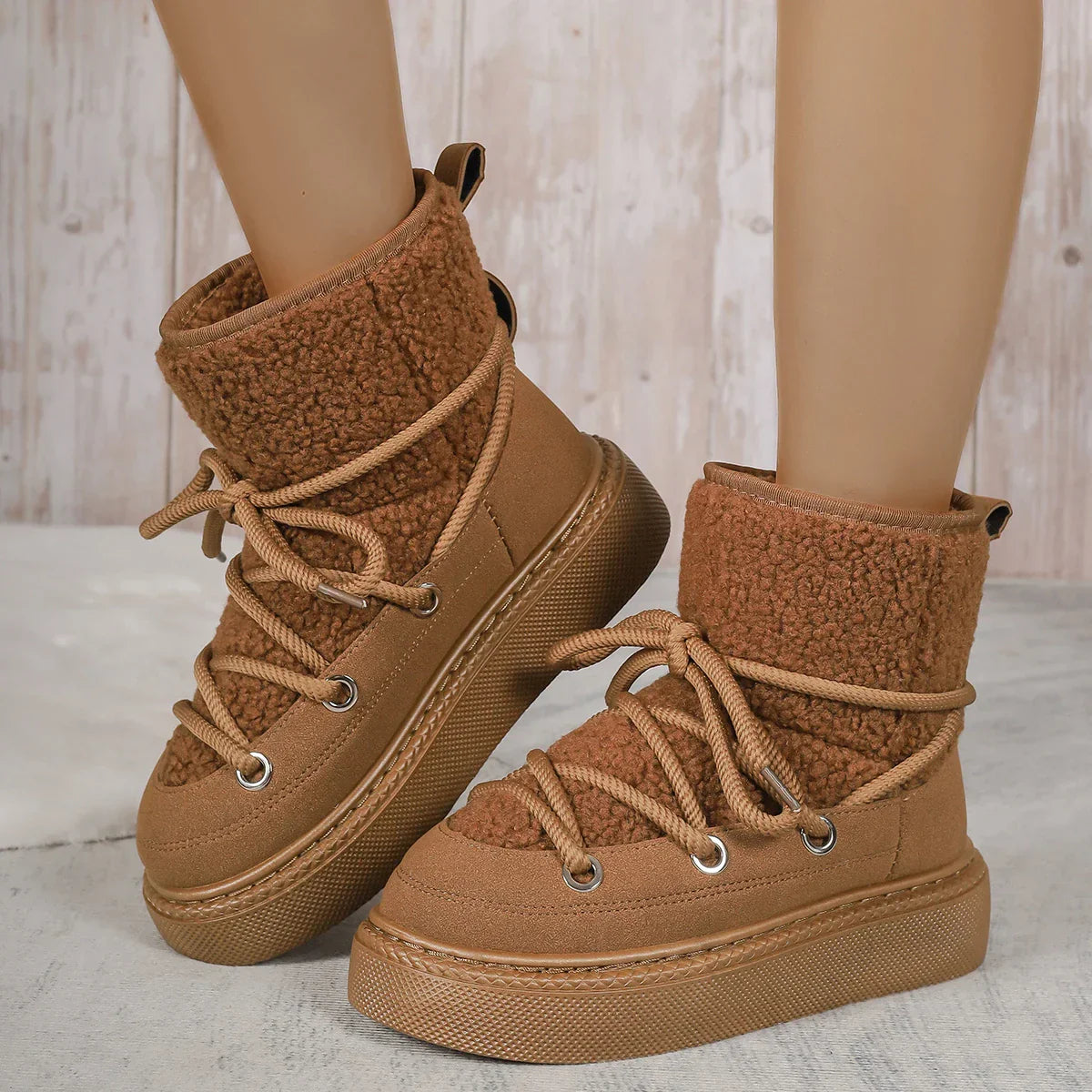 Lace-Up Winter Boots for Women – Cozy & Non-Slip Design 3