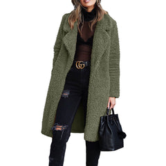Laura | Long fleece coat with collar 2