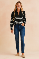 Laura | Striped sweater with a collar 1