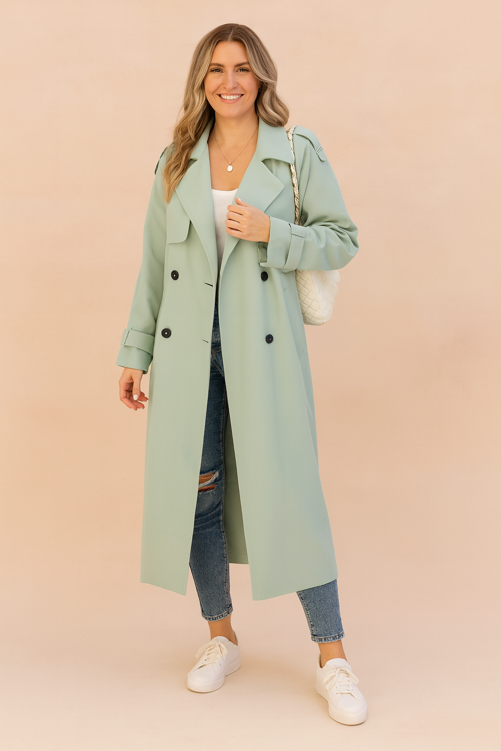 Lena | Long trench coat in urban style 2