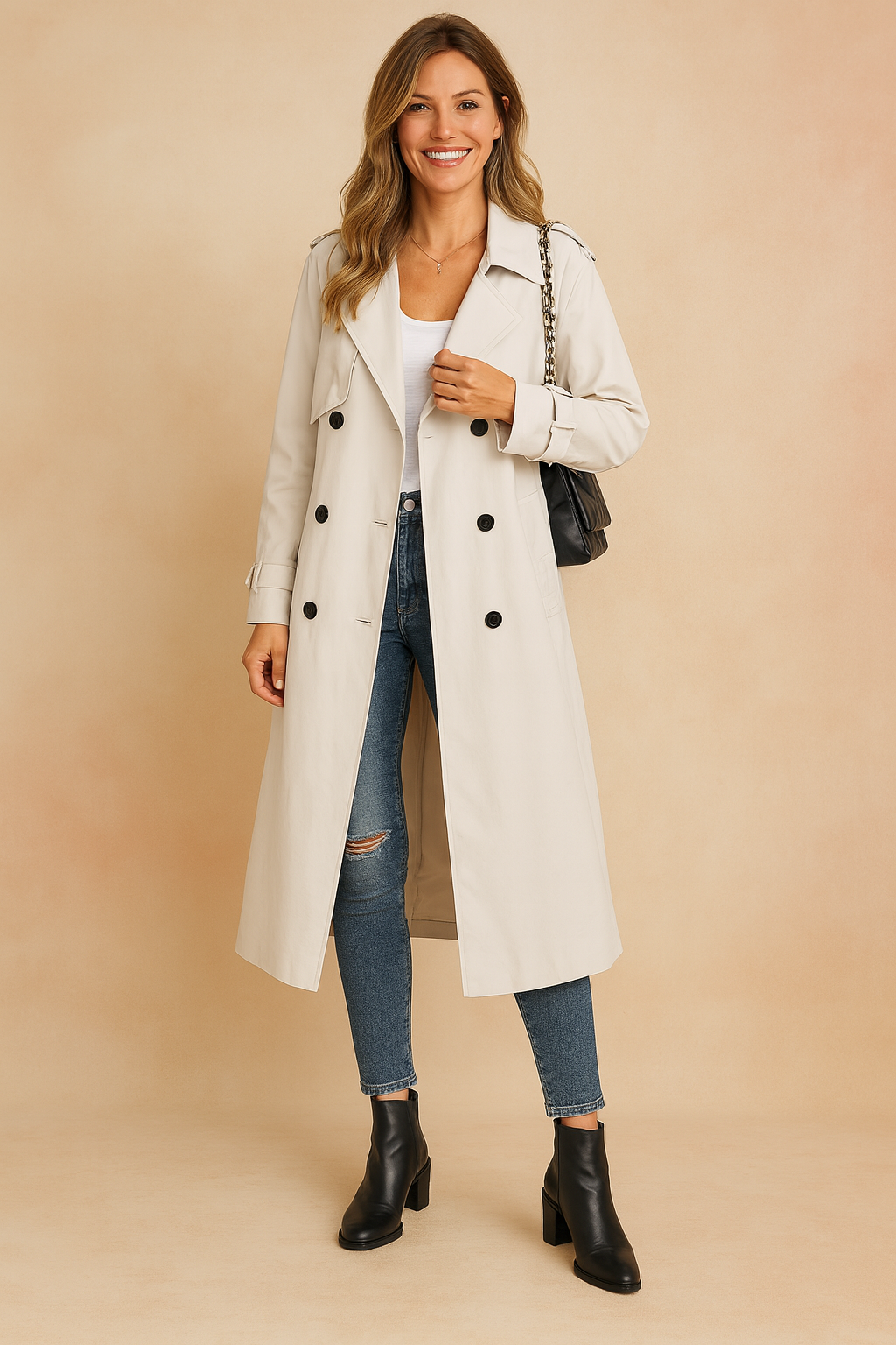 Lena | Long trench coat in urban style 4