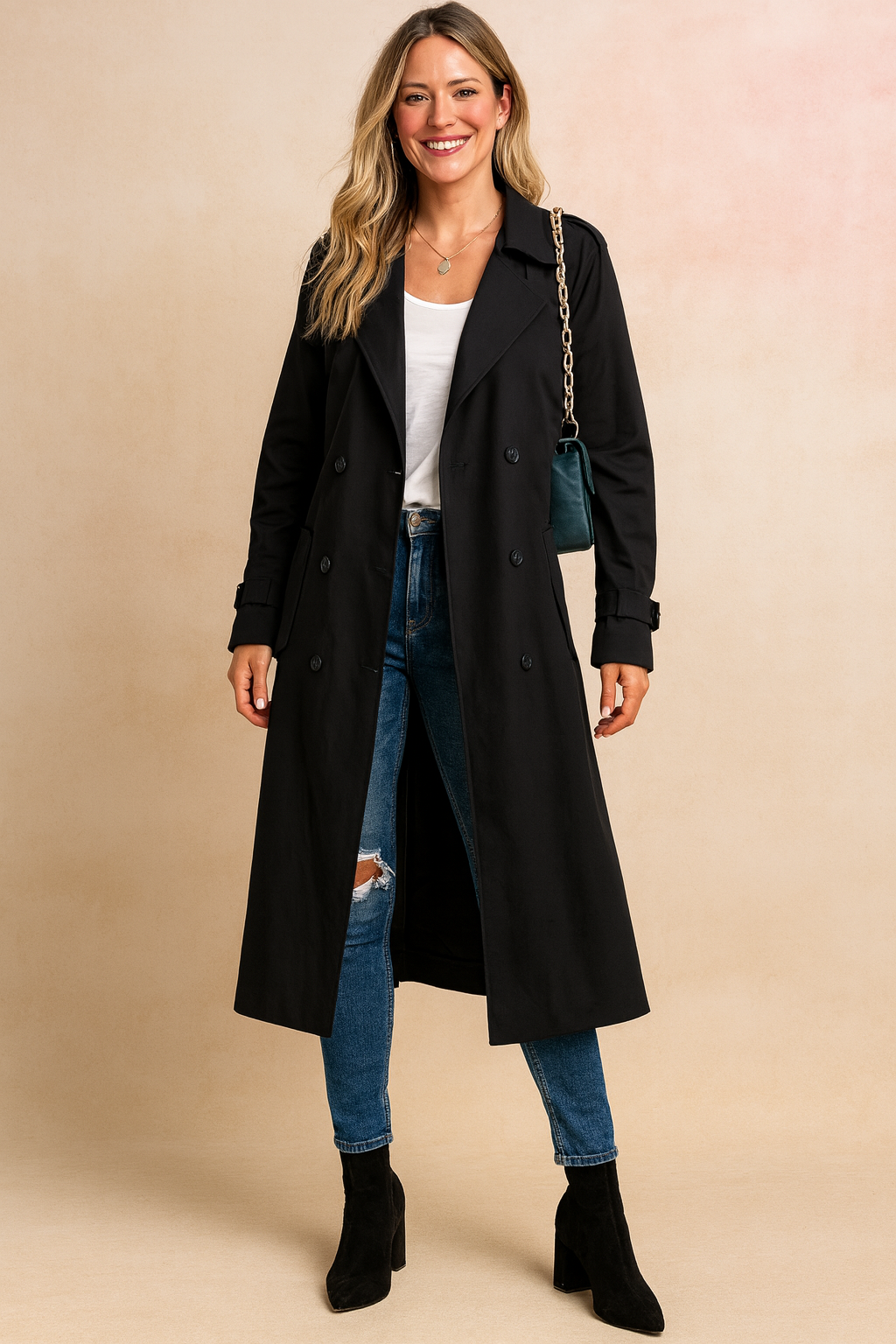 Lena | Long trench coat in urban style 5