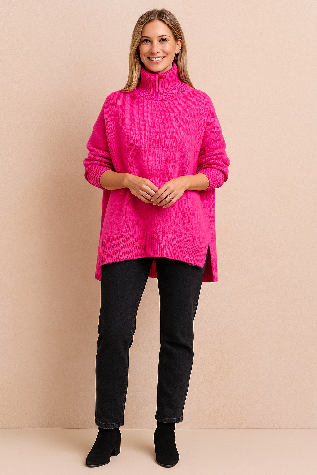 Lena | Short-sleeved sweater with a wide turtleneck 1