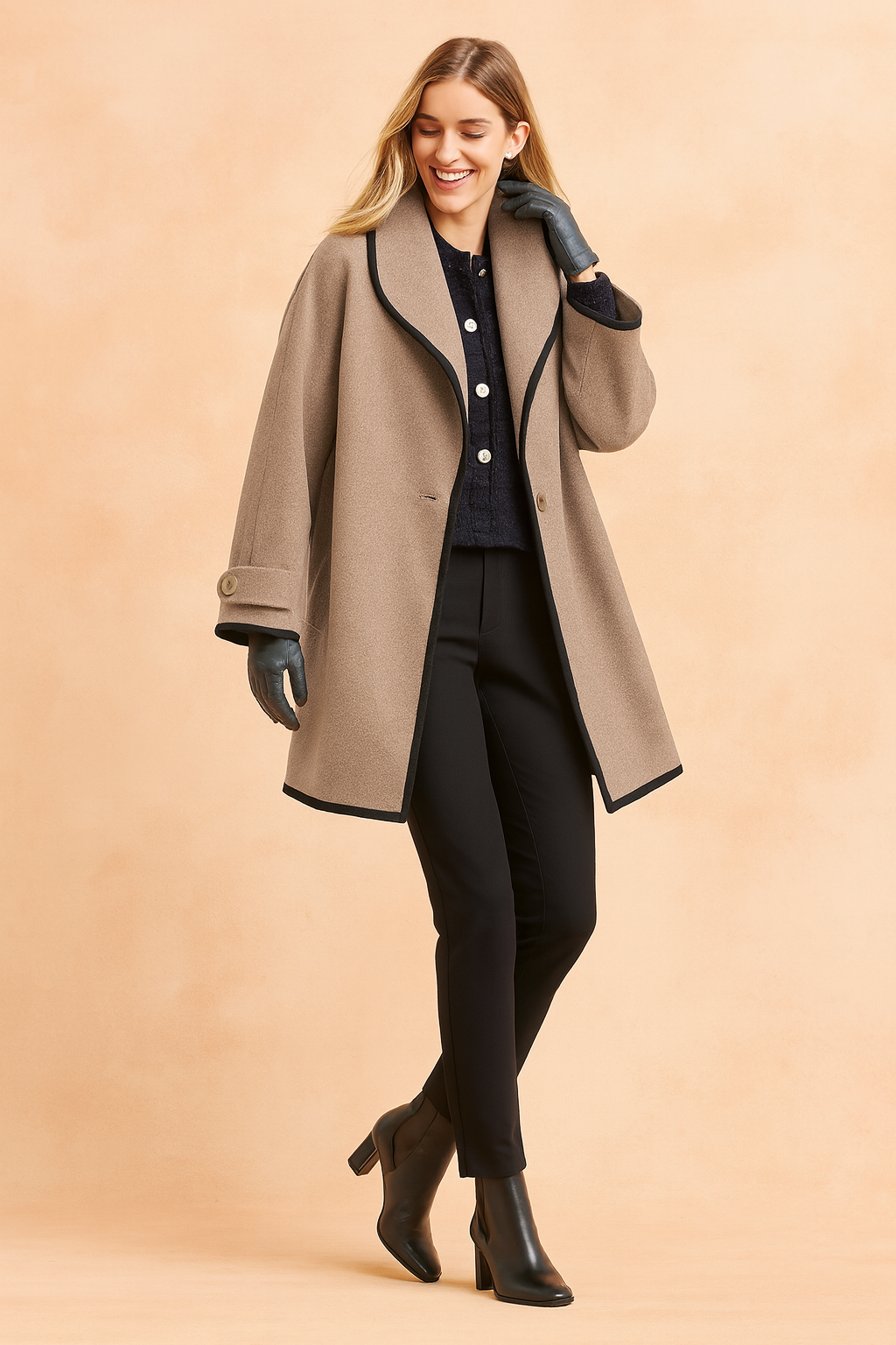 Lena | Stylish jacket with contrasting piping 2