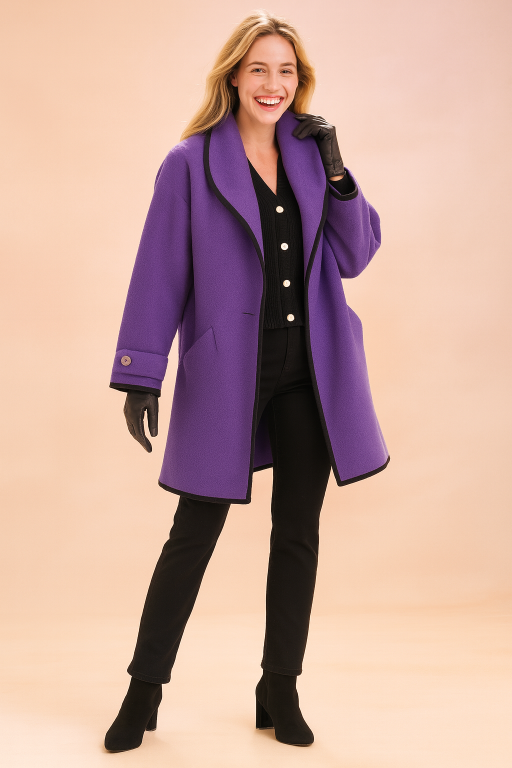 Lena | Stylish jacket with contrasting piping 4