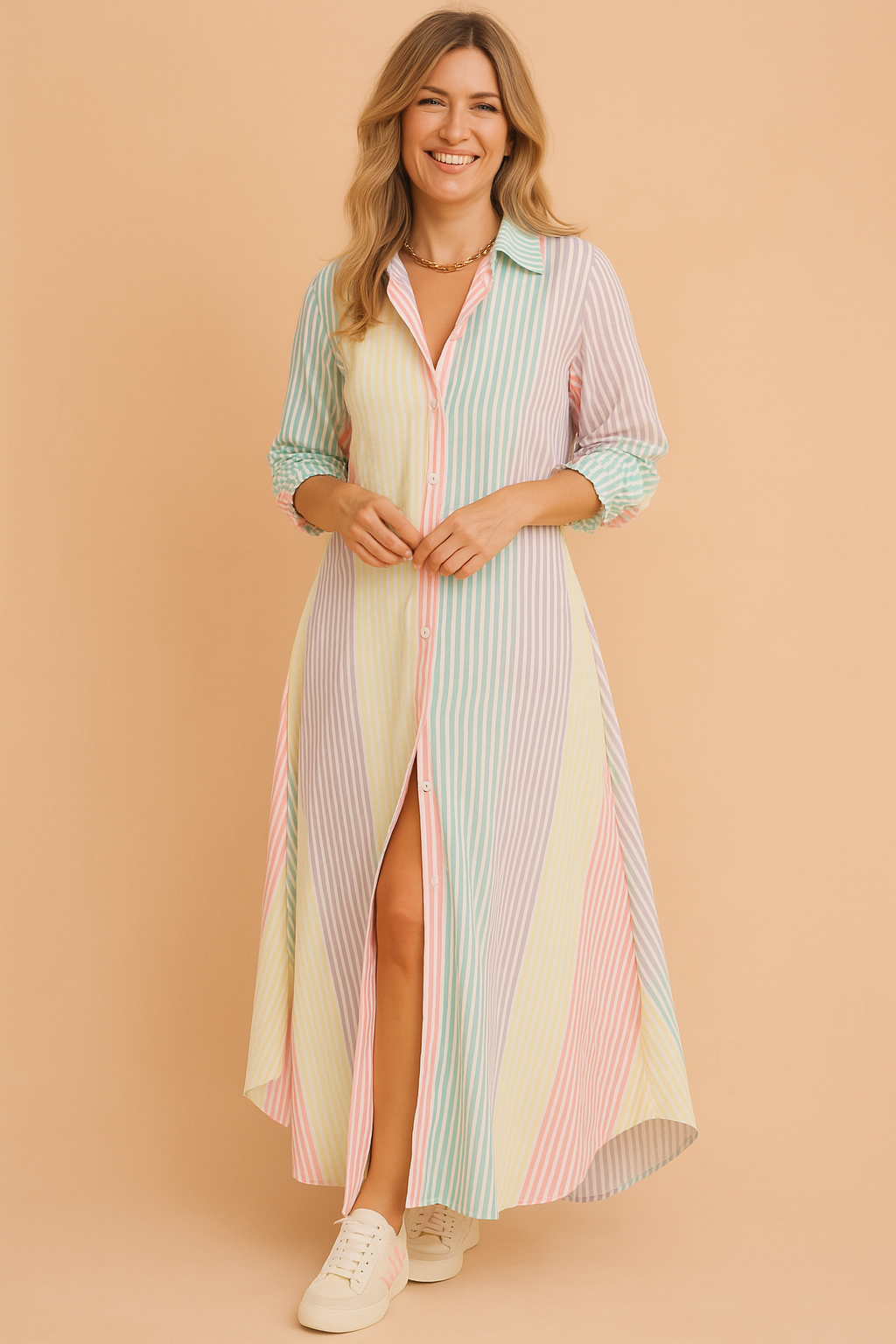 Lena | Two-Piece Style with a Slit and Text Print 3