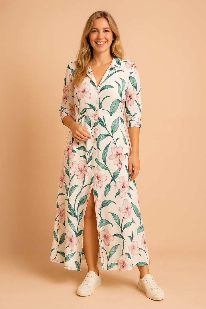 Lena | Two-Piece Style with a Slit and Text Print 5