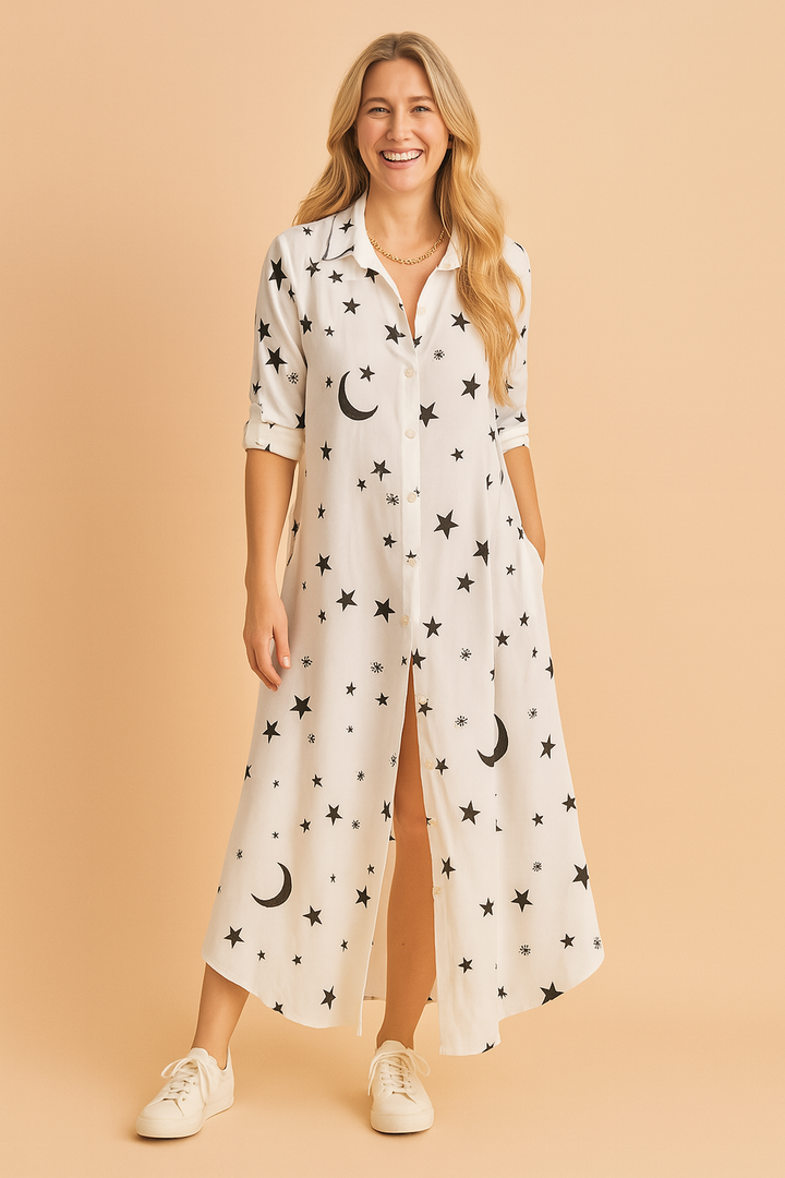 Lena | Two-Piece Style with a Slit and Text Print 6