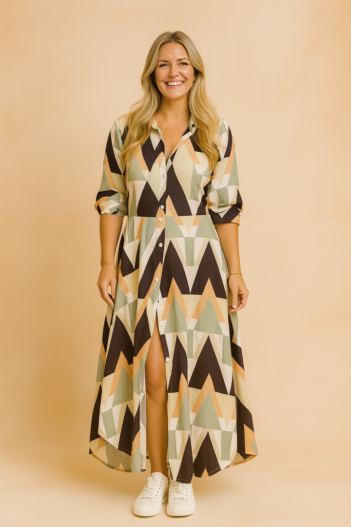 Lena | Two-Piece Style with a Slit and Text Print 8
