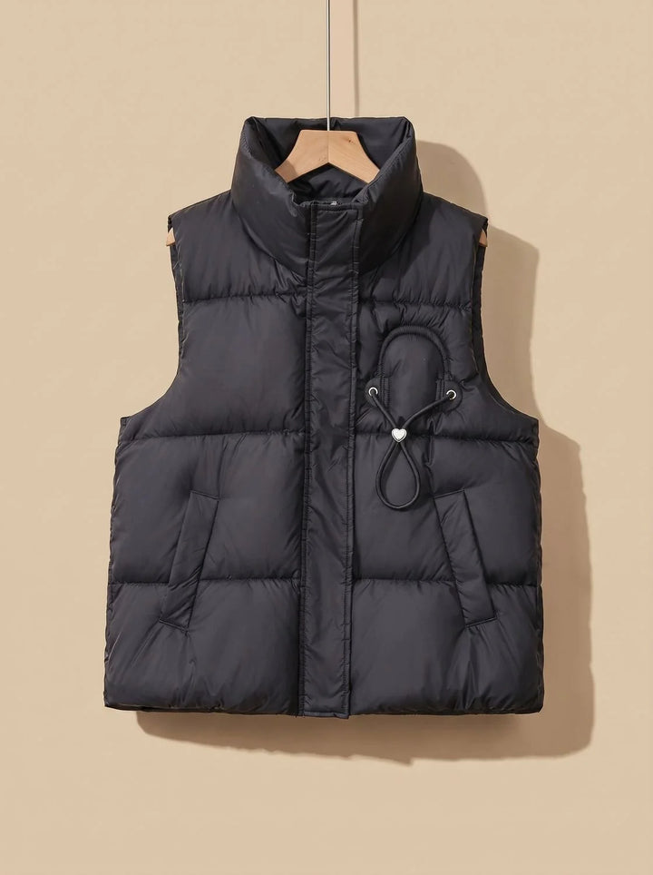 Leonie | Damen Steppweste Bodywarmer mit Stehkragen und Kordel-Herzdetail 1