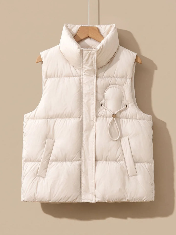 Leonie | Damen Steppweste Bodywarmer mit Stehkragen und Kordel-Herzdetail 2