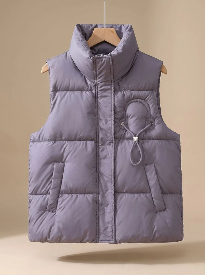 Leonie | Damen Steppweste Bodywarmer mit Stehkragen und Kordel-Herzdetail 3