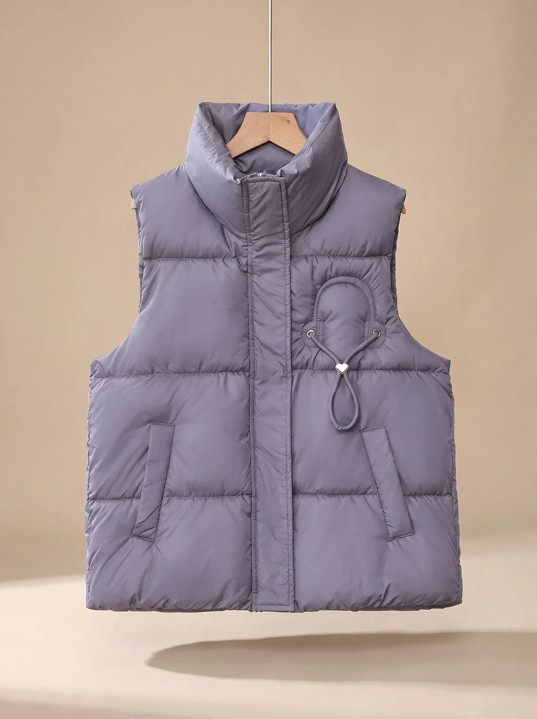 Leonie | Damen Steppweste Bodywarmer mit Stehkragen und Kordel-Herzdetail 4