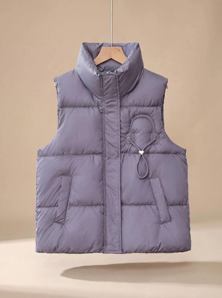 Leonie | Damen Steppweste Bodywarmer mit Stehkragen und Kordel-Herzdetail 4