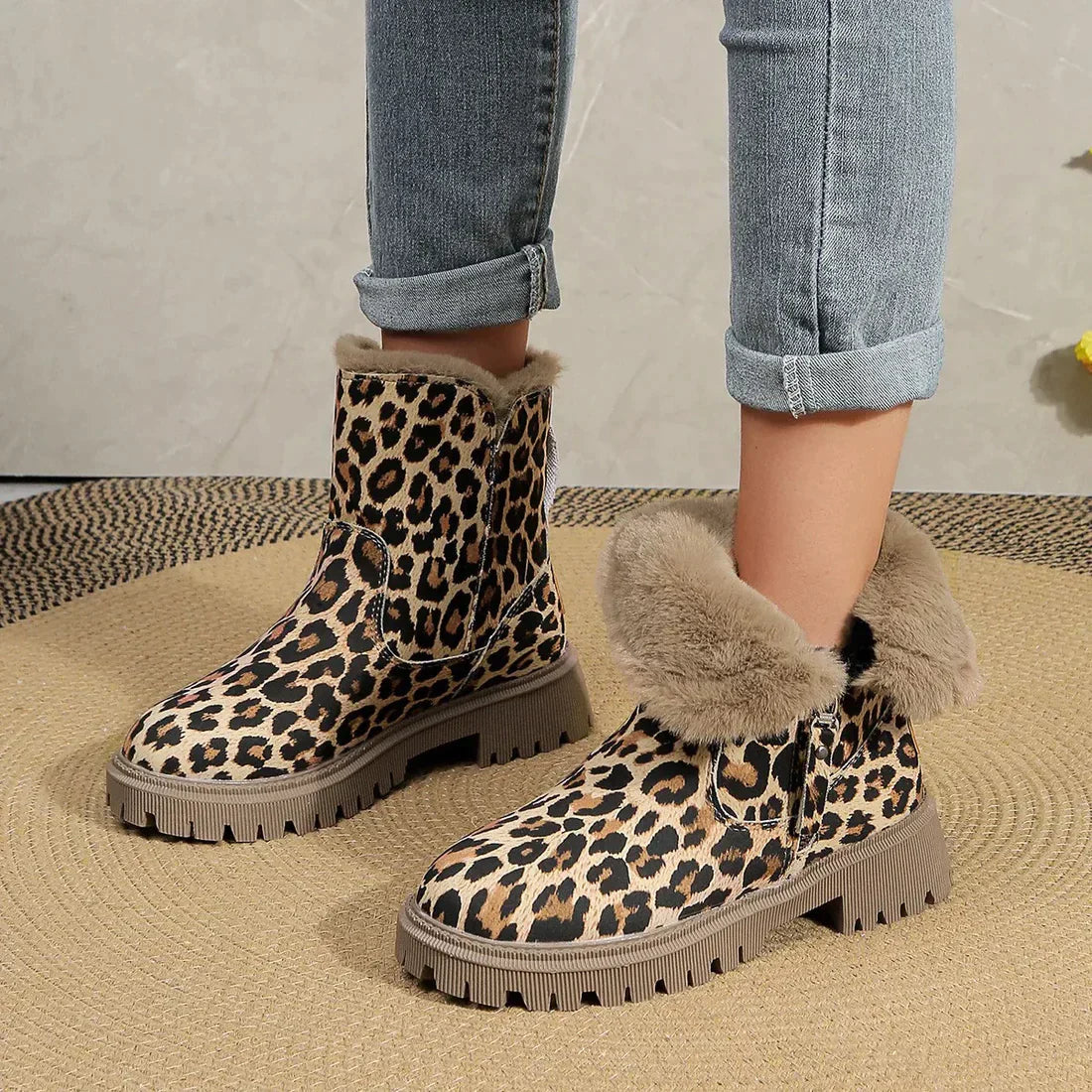 Leopard Print Snow Boots for Women – Cozy & Stylish Winter Footwear 4