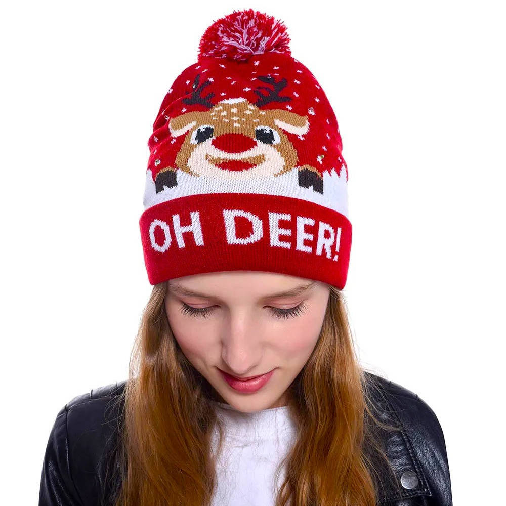 Light Up Christmas Hat with Colorful LED Lights – Stretchy Knit Beanie for All Ages and Holiday Celebrations 1