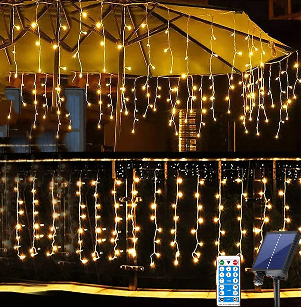 Light Wreath | Solar-Powered Icicle Lighting for Outdoor Decoration 1