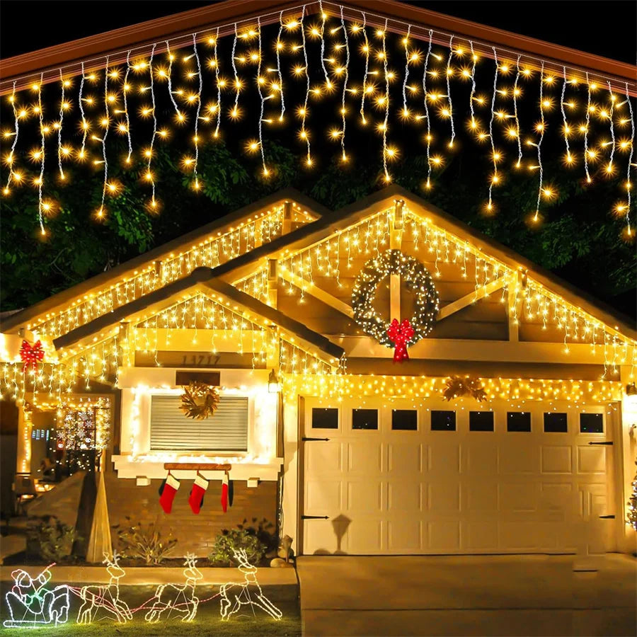 Light Wreath | Solar-Powered Icicle Lighting for Outdoor Decoration 4