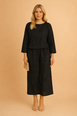 Lily | Airy Linen Set: Blouse and Trousers 0