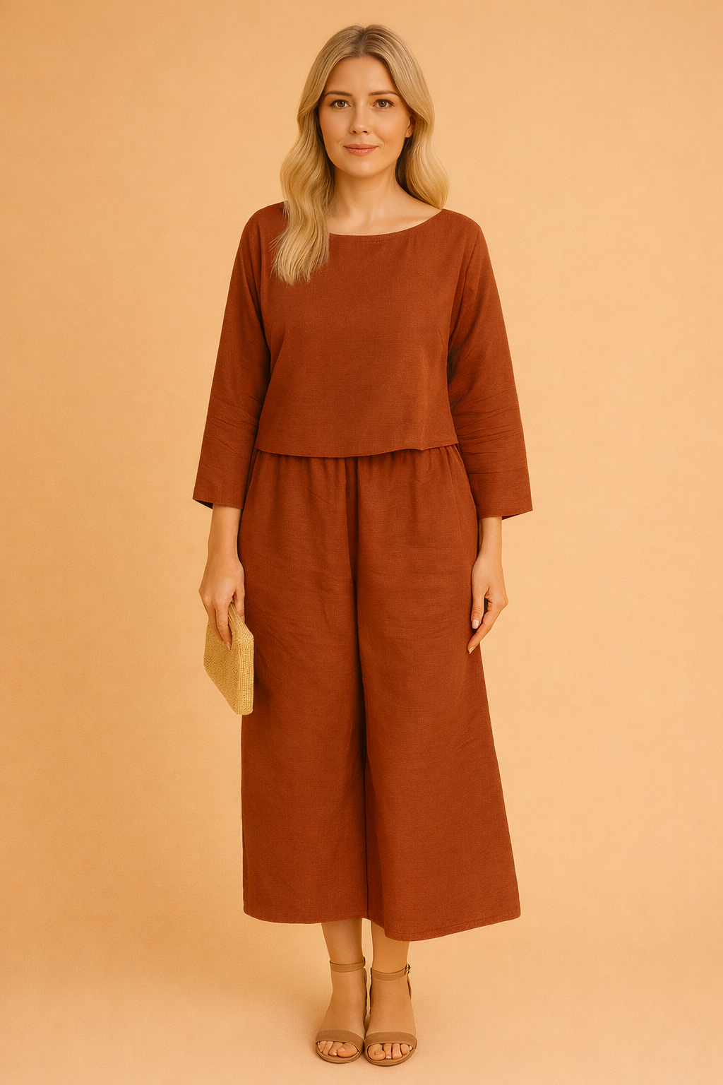 Lily | Airy Linen Set: Blouse and Trousers 1