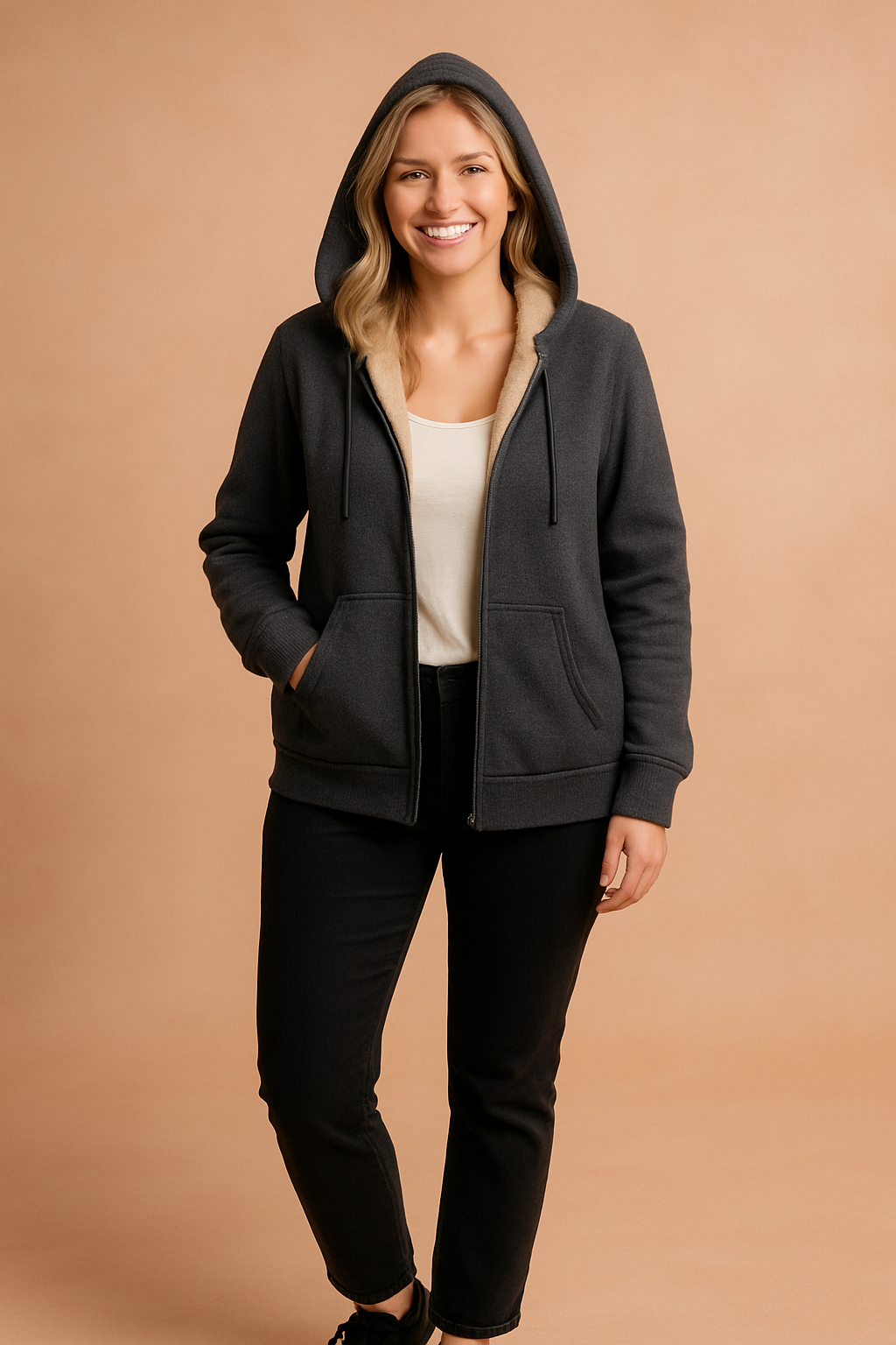 Lina | Warm lined sweatshirt with pockets 1