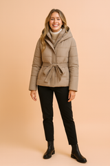 Liz | Winter Jacket with Belt and Hood 1