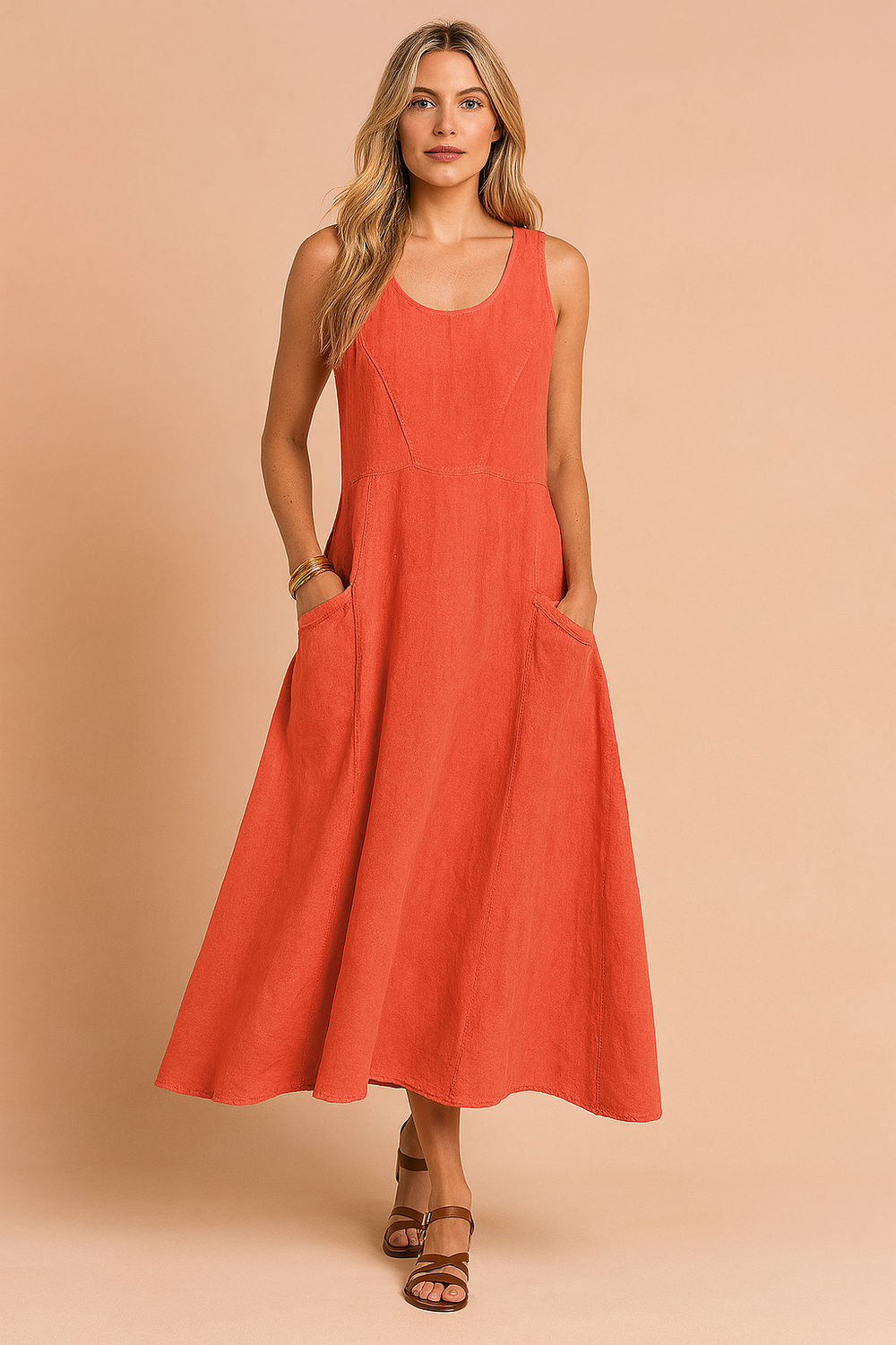 Lucy | Casual maxi dress with pockets and a loose fit 1