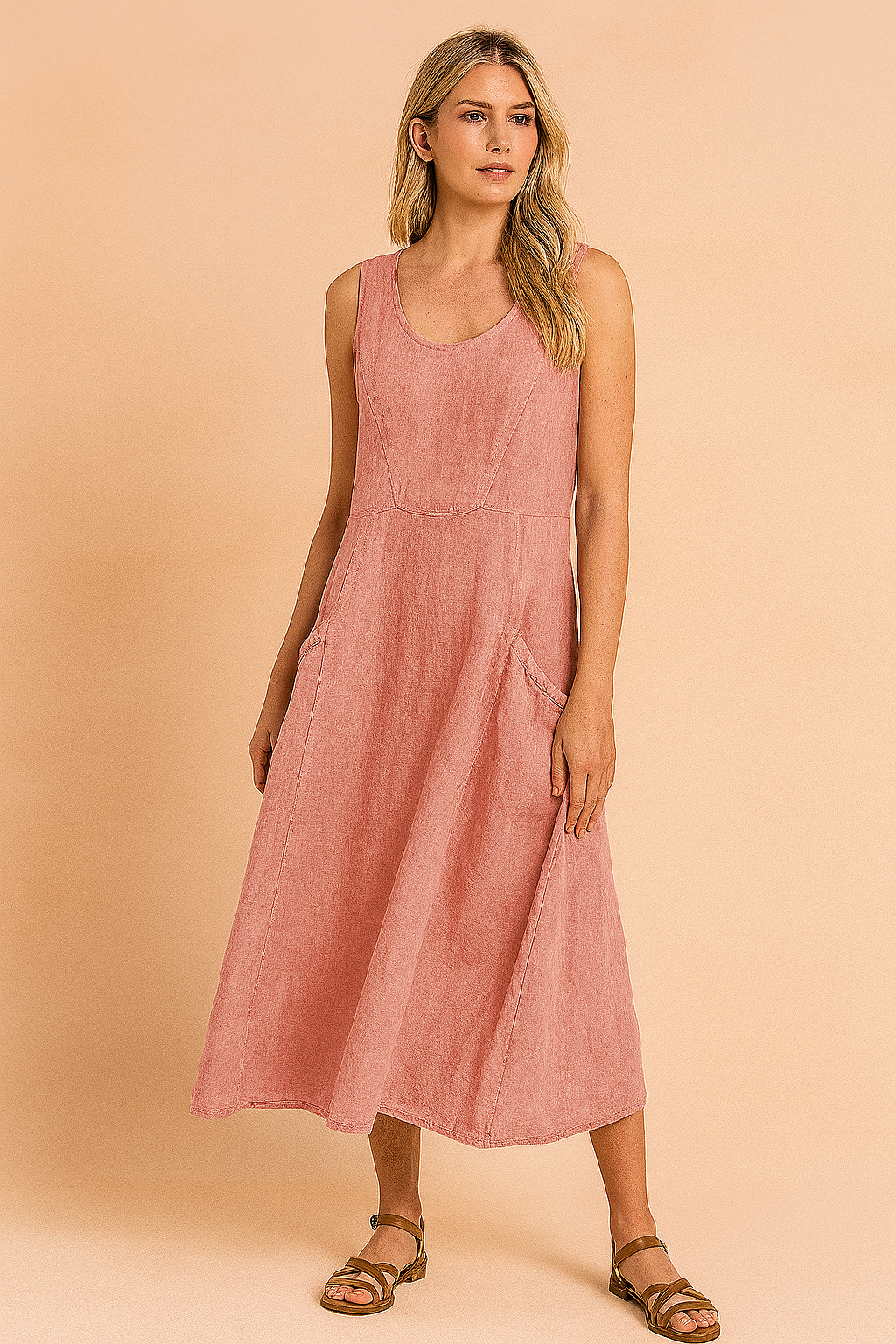 Lucy | Casual maxi dress with pockets and a loose fit 3